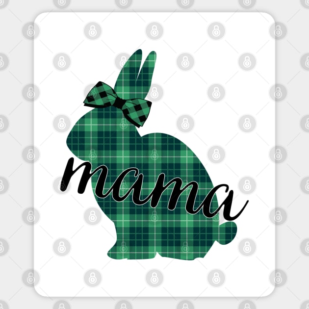 Cute Plaid Print Tartan Bunny Mama Pattern Easter Rabbit Mom Gift Sticker by HypeProjecT